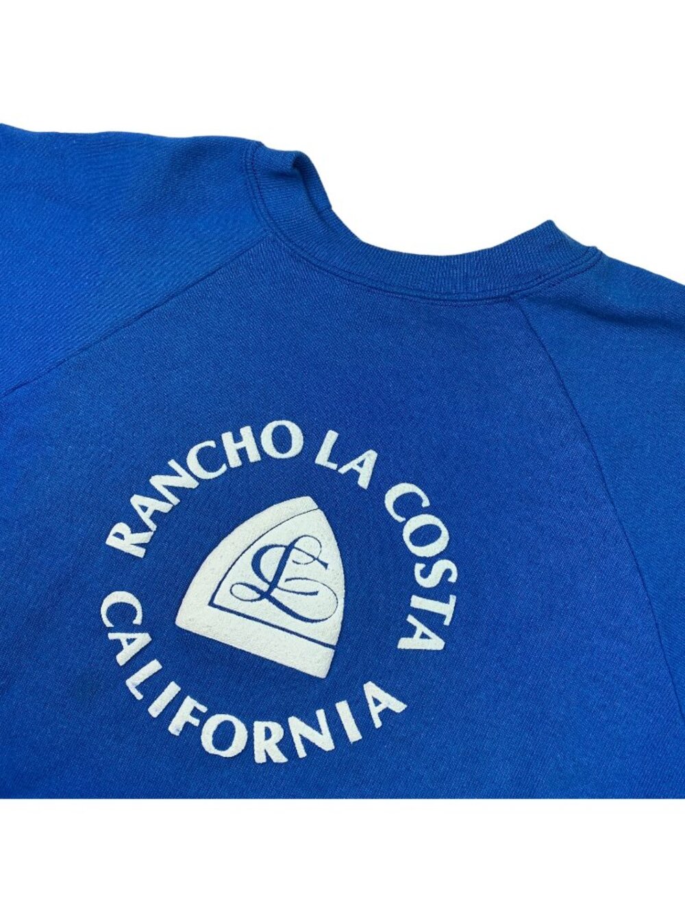 VTG Rancho La Costa California Men's Puff Paint Sweatshirt Blue • USA • XL